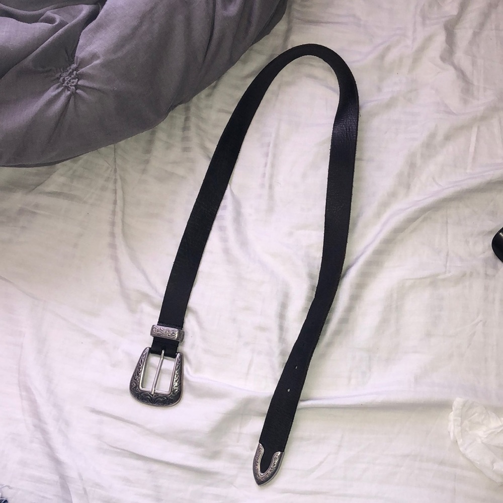 Black and silver belt